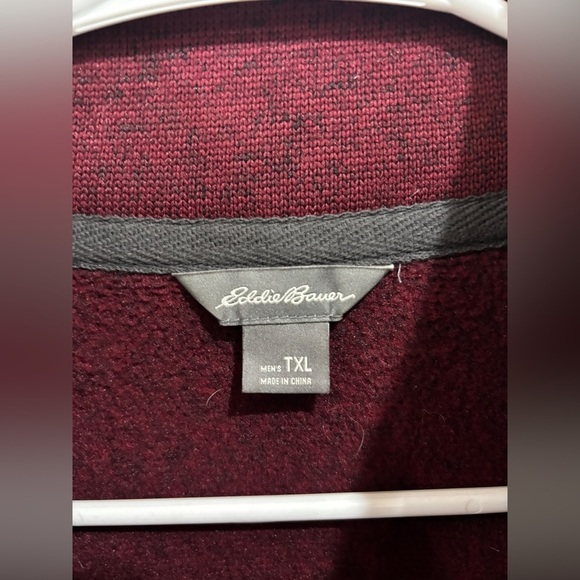 NWOT Eddie Bauer Men's Radiator Fleece Snap-Front Pullover Burgundy TXL - Picture 8 of 9
